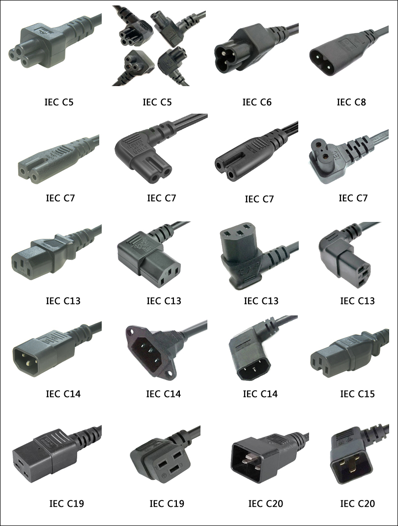 Common connectors of power cord